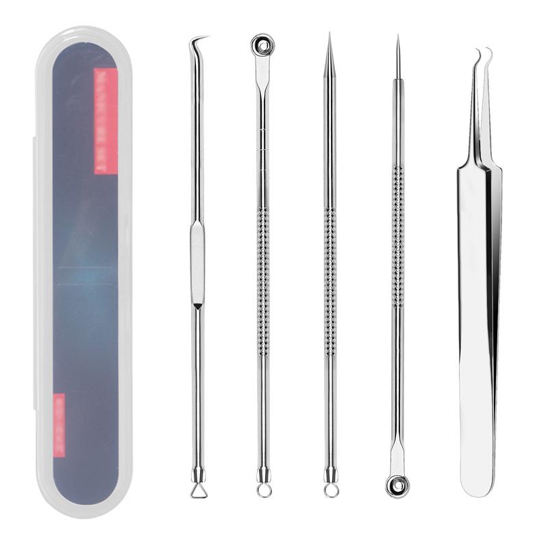 5Pcs Blackhead Remover Comedones Extractor Acne Removal Kit for Blemish Whitehead Popping Zit Removing Nose Face Cleansing 2028