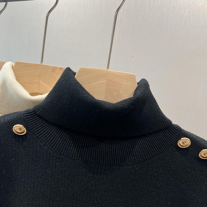 2024 Women's High-Quality Velvet Fleece High-Neck Slim-Fit Base Layer Sweater for Autumn/Winter