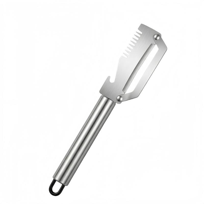 Multi-functional Stainless Steel Peeler with Wooden Handle - Ideal for Pumpkin, Lettuce, and More