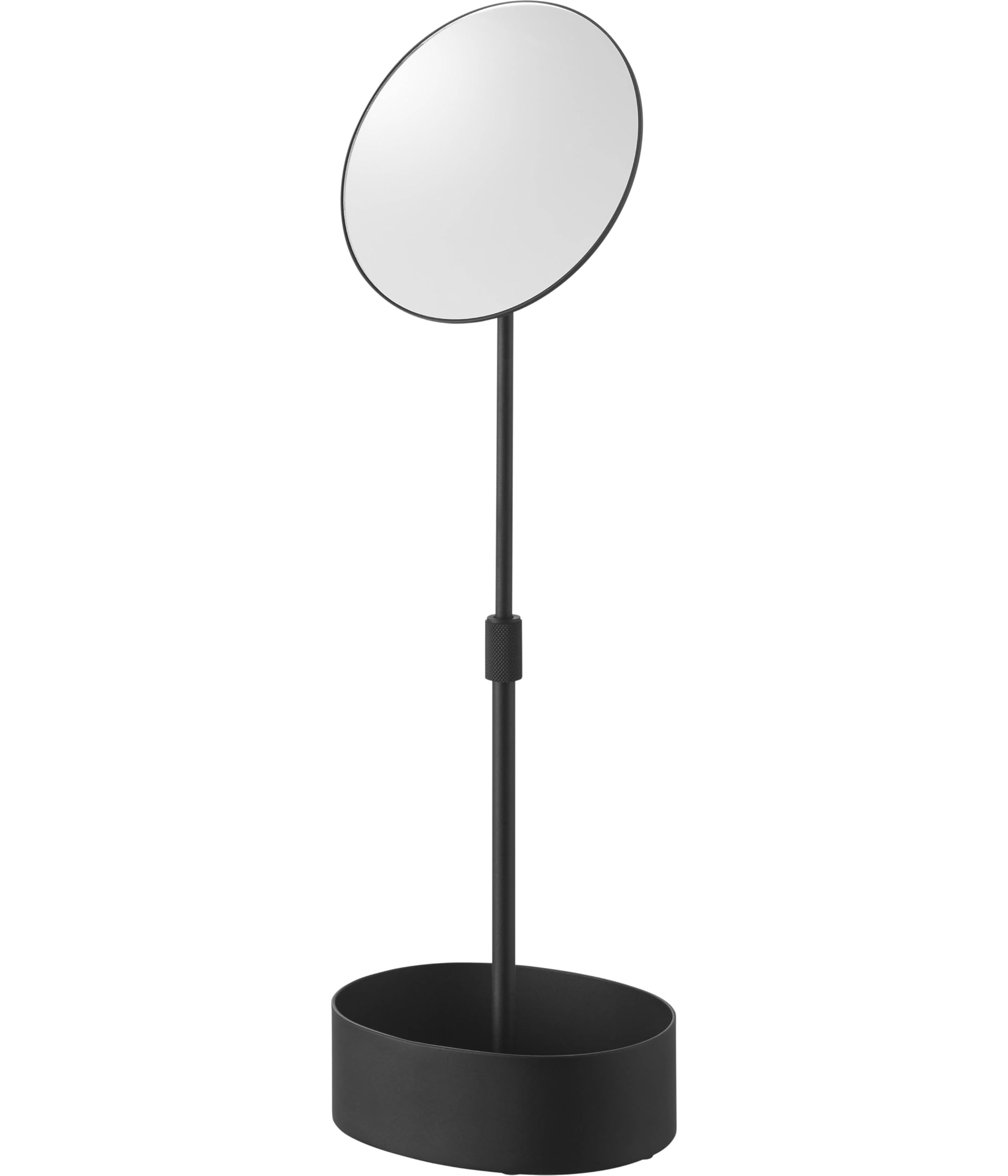 

Yamazaki Tower a mirror with adjustable height and angle and x D15 x perfect for makeup or tabletop 10419, stand-up storage, black, W19.5 H39.5-55cm, чорний