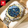 OLEVS 3689 Quartz Men's Watch Multi-functional Date Moon Phase Waterproof Luminous Watch for Men Sports Hand Clock