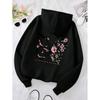 Rose Butterfly Graphic Unisex Hoodie with Drop Shoulder Sleeves