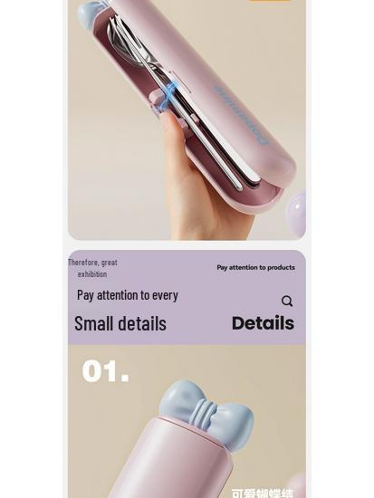 304 Stainless Steel Travel Cutlery Set: Portable Chopsticks & Spoon for Students and Office Workers, Dopamine Design, 3-Piece Set