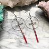Gothic Blood Sword Earrings Ring Sword Classic Eardrop Big Sword Statement Mystical Classical Halloween Jewellery Women Gift