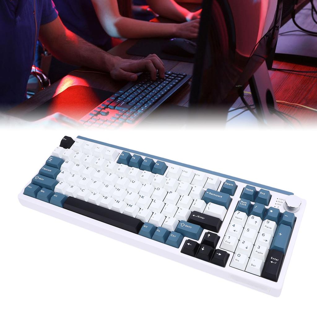 Teclado Mecânico Sem Fio   Conexão 2.4G USB C Hot Swappable Teclado para Jogos e Digitação Retroiluminação RGB Layout Compacto 75%