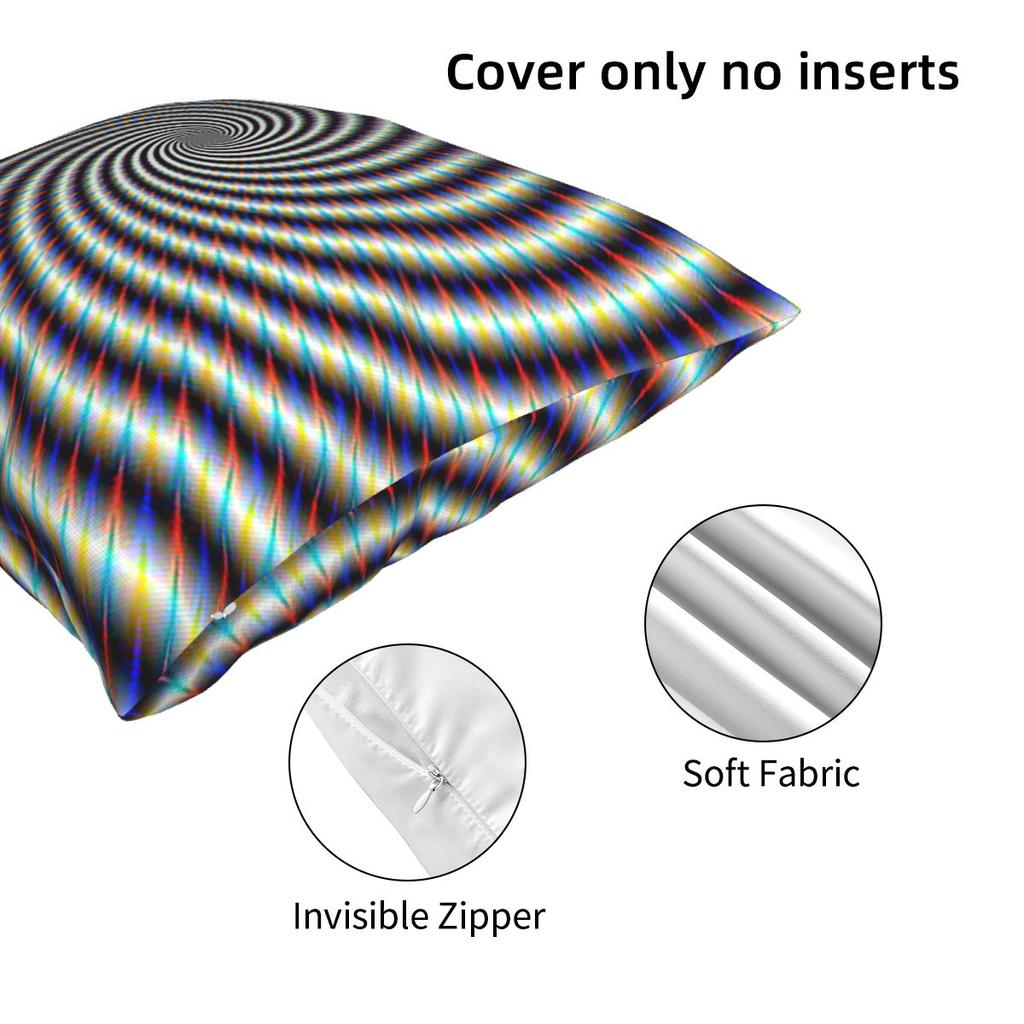 Psychedelic Swirl In Blue Red And Gold Square Pillowcase Cushion Cover Pillow Case Throw Pillow Cover for Home Bedroom Car