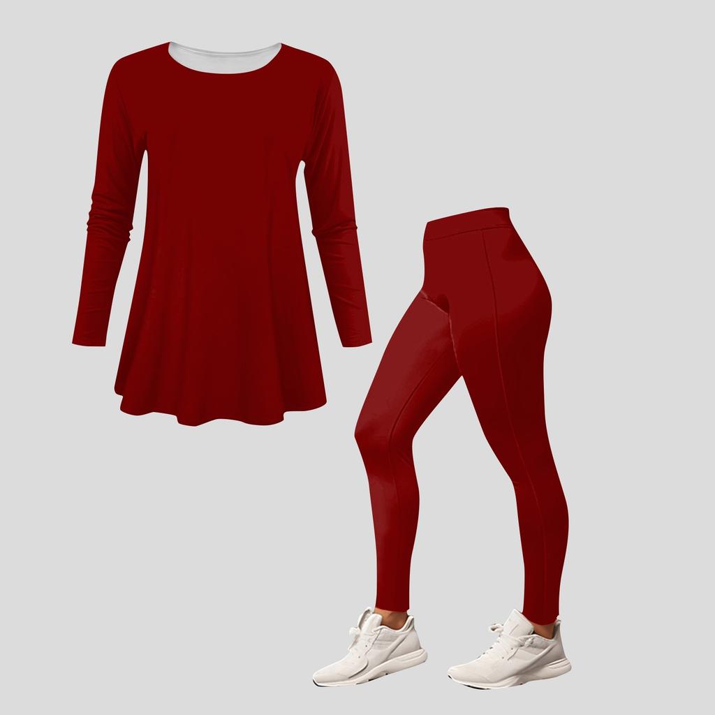 Women 2 Piece Outfits Two Piece Outfits Sets Long Sleeve Top Long Pants  Slim Fitting Home Suit Yoga Set