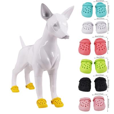 1 par de sapatos para cães de estimação, sapatos de praia, cores doces, à prova d'água, sapatos de borracha, chinelos de chuva