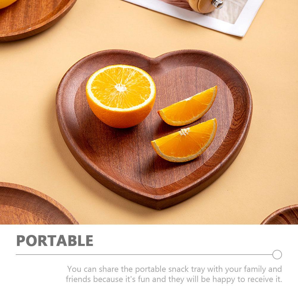 Heart Shaped Wooden Pallet Portable Snack Food Dessert Tray Tableware Tray Decorative Hotel Serving Dishes Trays Platters