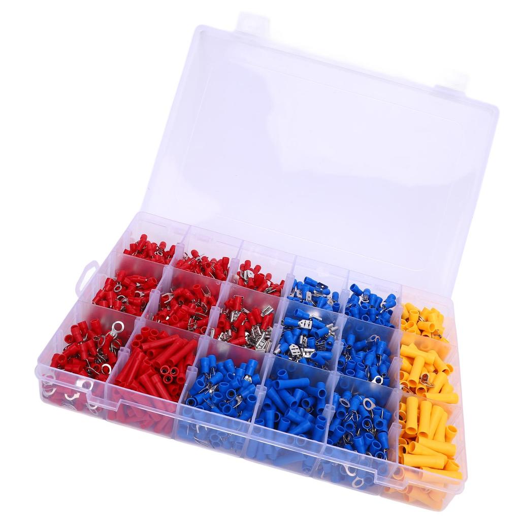 1500Pcs Pre Insulated Wiring Connectors Secure Connection Insulated Wire Crimp Terminals for Marine
