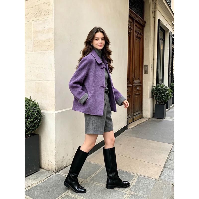 G·TENNA Women's Short Wool Blend Coat