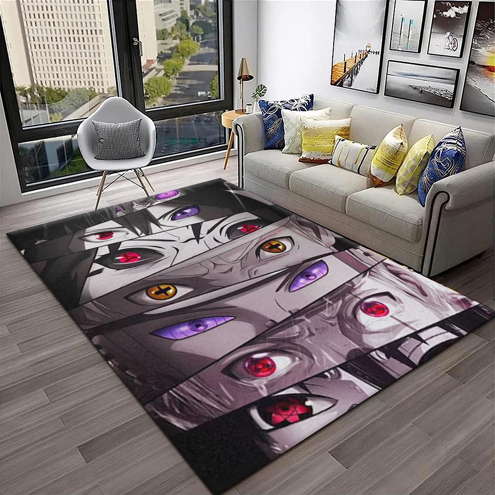 N-Naruto Shippuden Eyes Kakashi Hatake Anime Carpet Rug for Bedroom Living Room Decor Sofa Home Game Area Rug Non-slip Floor Mat