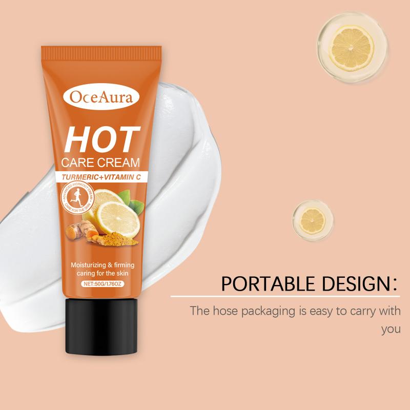 

Oceaura Turmeric Vitamin C Body Cream Heat Sensation Firm Moisturizing Exercise Care Fitness Cream 1pcs