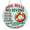 2D Flach, 1 Stück Rundes Aluminium-Hängeschild, Lustiger „Poolregeln Kein Rettungsschwimmer im Dienst“-Aufdruck, Langlebige Outdoor-Wanddekoration, Perfekt für Poolbereich, Hinterhof