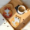 3-Pack Cat Coasters with Holder, Absorbent Felt Coasters with 3 Unique Cat Designs, Non-Slip Scratch Protection for Table, Washable Rustic Coaster