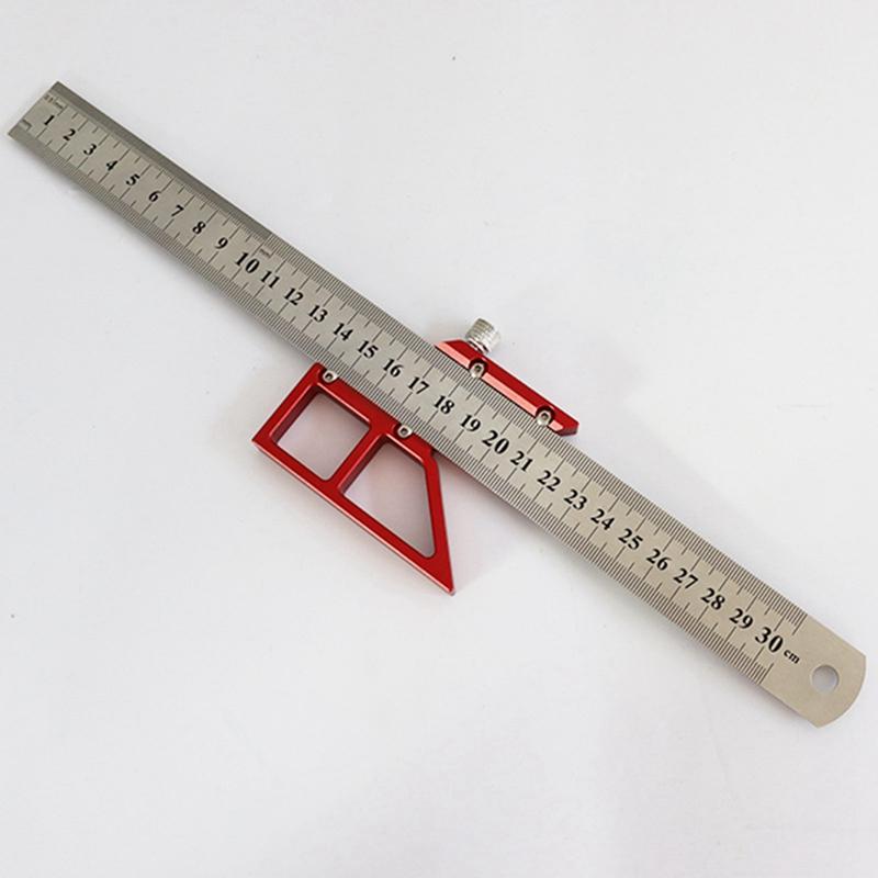 Multifunctional Woodworking Centerline Drawing Ruler Right Angle Marker Auxiliary Measuring Tool