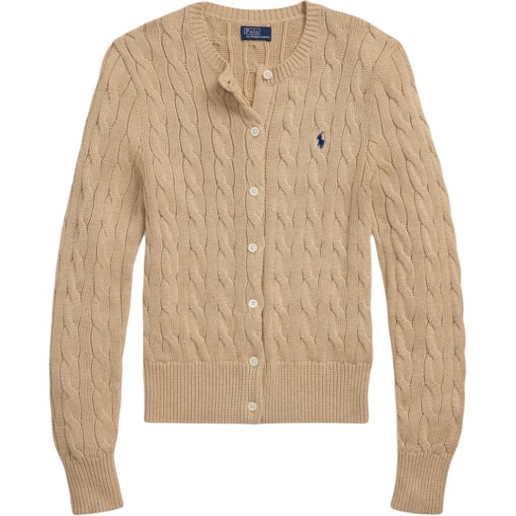 Polo Ralph Lauren Solid Color Long Sleeve Crew Neck Knit Sweater Women sweater Khaki WMPOSWENDW20358-999