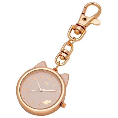 Fieldwork Women's Analog Pocket Watch with Keychain and Bag Charm, Pink, MKK2305P-2