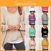 Elegant Women Plus Size Long Sleeve Pullover T-shirt With Loose Baggy Casual Fit