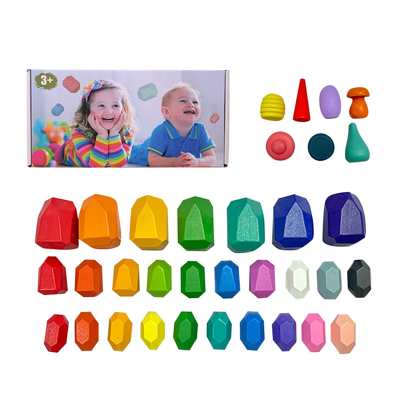 

Деревянный набор блоков Blanace, балансирующие камни, легкие, натуральные, цветные, игра-головоломка, развивающая игрушка (многокрасочный ) One Size