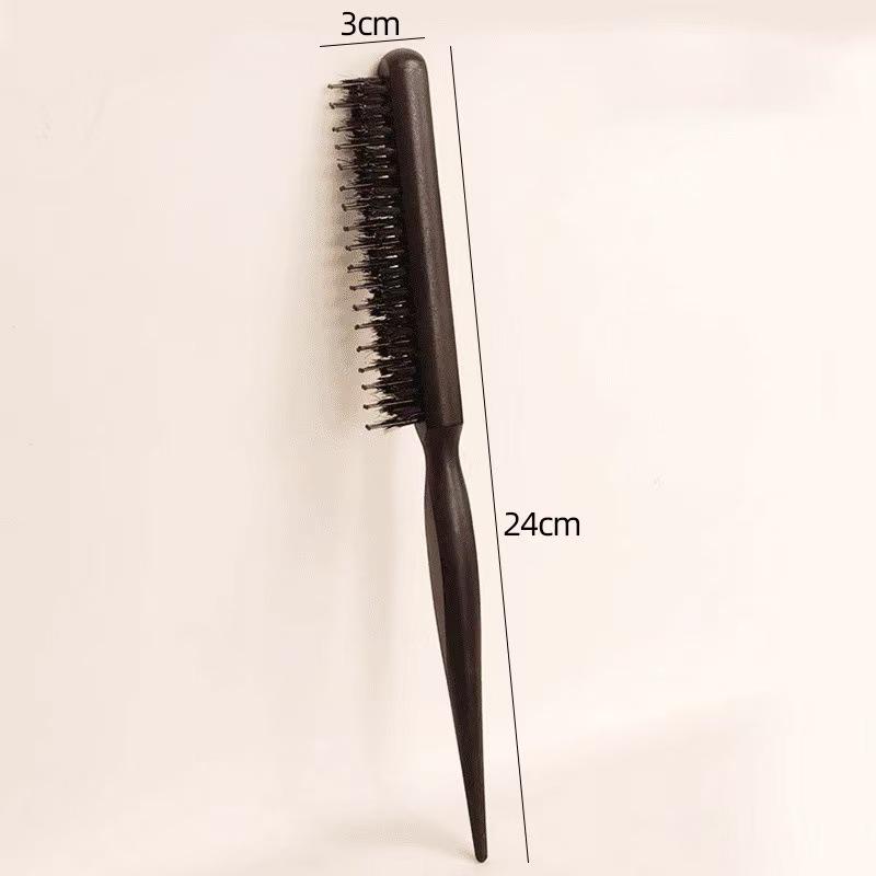 Three-Row Boar Bristle Teasing Comb for Updo & Hair Bun Styling