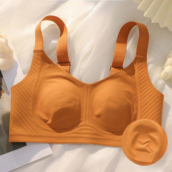 Underwear Women's Summer Thin No Trace Rabbit Ear Bra Large Size Double Breasts Anti Sagging Bra