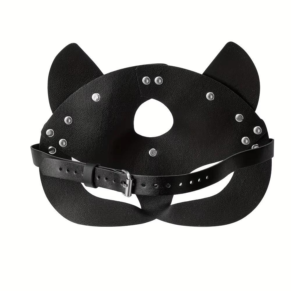 Chain Harness Cat Mask Black Color Masquerade Mask Sexy Fancy Mask Cosplay Party