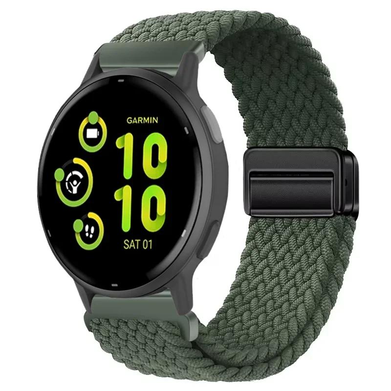 20/22mm Nylon Strap for Garmin Forerunner 55 165 970 570 965 955/Venu 4 45mm Magnetic Band Garmin Vivoactive 5 6/Vivomove Trend