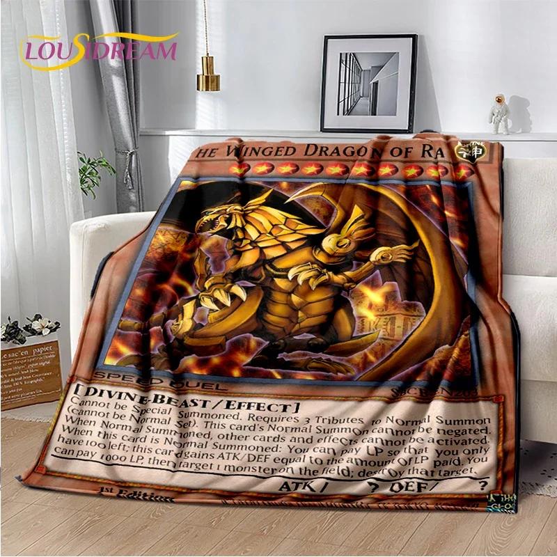 2025 New Yu-Gi-Oh Blue Eyes Dragon Monster Gold Card Cartoon Game Soft Blanket,Soft Throw Blanket for Home Bedroom Bed Sofa Gift