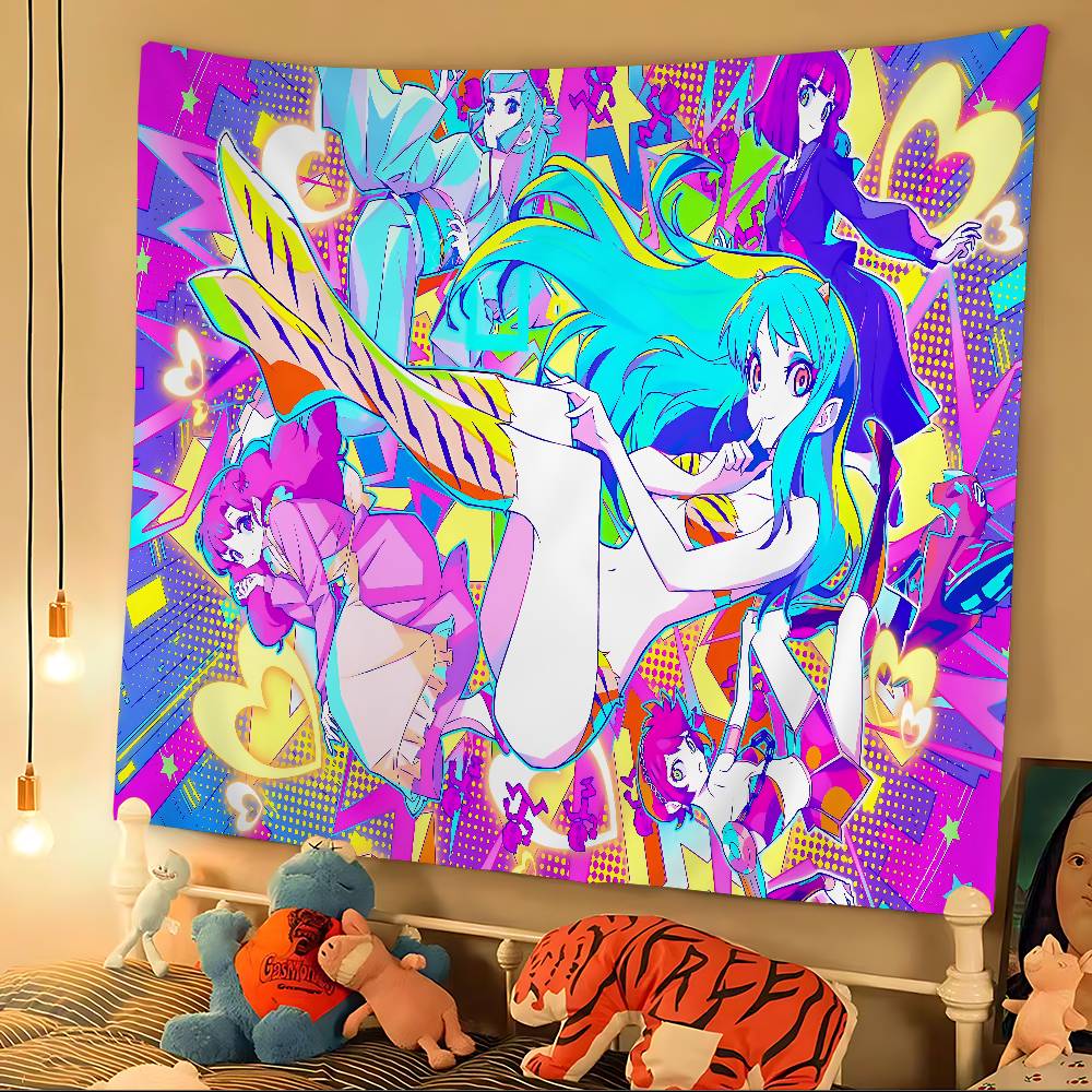 Urusei Yatsura Anime DIY Wall Tapestry Hanging Tarot Hippie Wall Rugs Dorm INS Home Decor