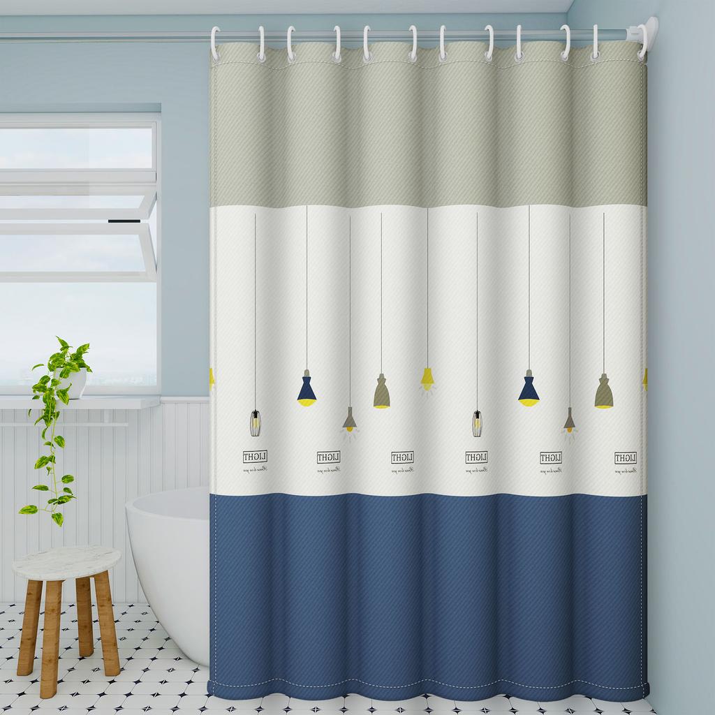 Minimalist Polyester Waterproof Shower Curtain - Effortlessly Adds a Clean Finish