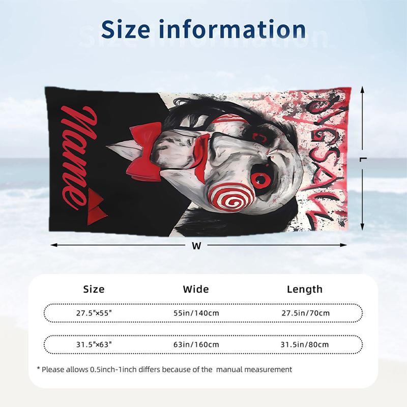 saw Custom Name Printed Beach Towel Personalized Soft Towel For Swimming Beach Travel