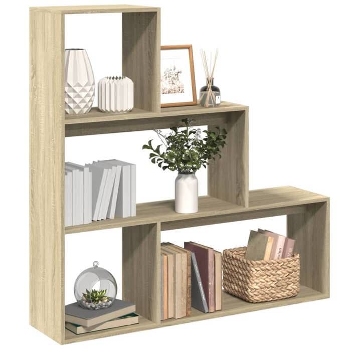 VidaXL Room Divider Shelf 3 Levels Sonoma Oak, Bookcase, Book Support, Display Shelf, Shelf At 857987