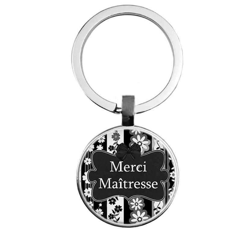 Keychain Accessories Pendant Floral Thanksgiving Text Good Friends Retro Personalized Keychain Gift Pendant