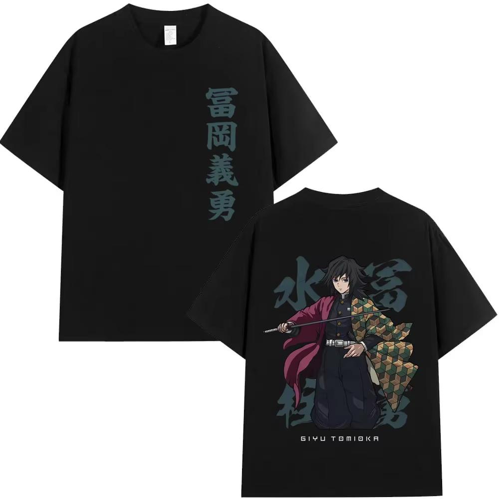 

Demon Slayer Anime Water Hashira Tomioka Giyuu Double Sided Printed Tshirt Unisexs and Womens Tshirt Unisexs Top Sports Tshirt S