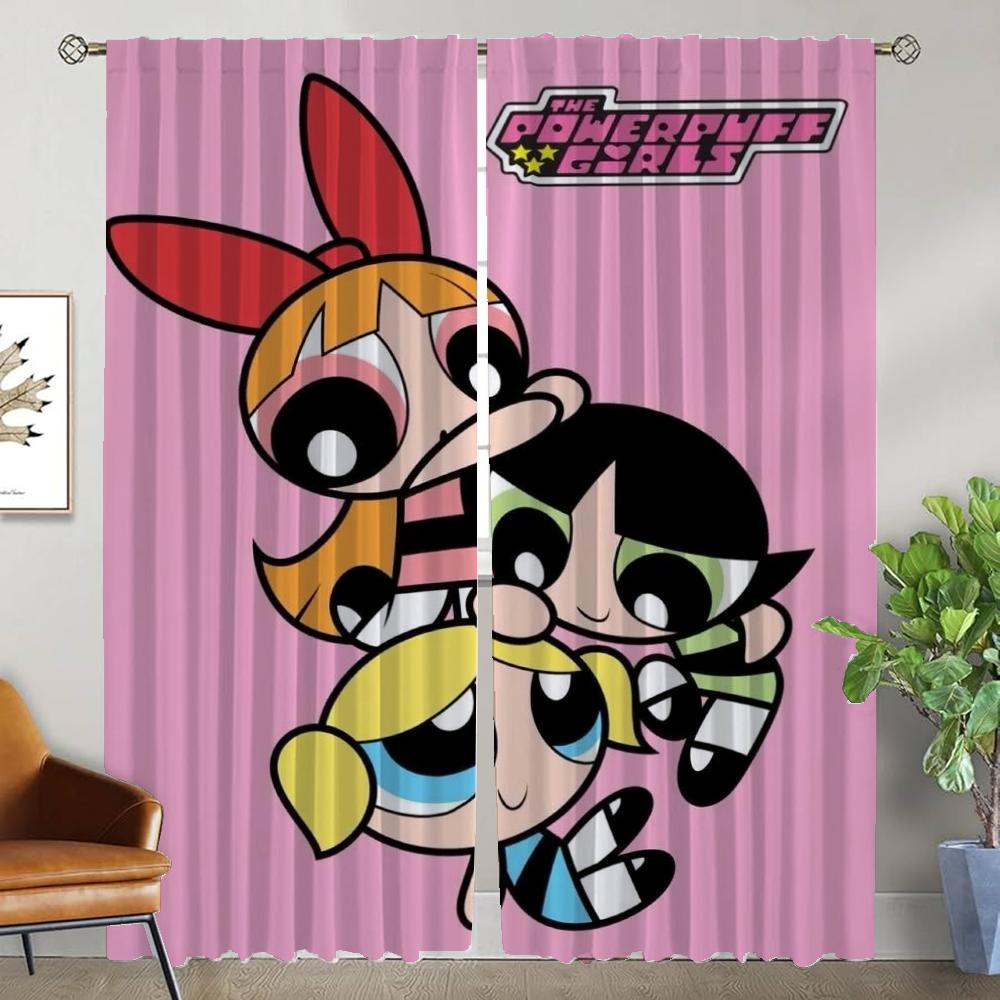 Curtains for Bedroom The Powerpuff Girles Living Room Curtain Halloween Decoration Home Interior Curtains 2 Pieces Shades Camera