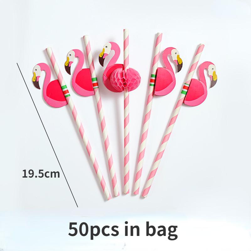 50pcs Creative Paper Straws Disposable Biodegradable Paper Environmental Straws Party Juice Cocktail Decoration Straws