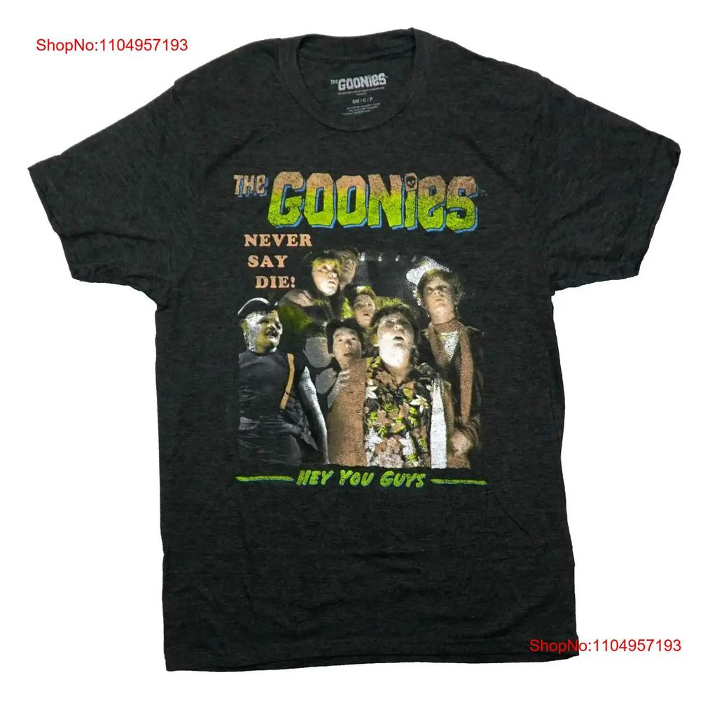 Goonies New Adult T Shirt Distressed Hey You Guys Cast Collage vintage Washed graphic fashion Casual Stylish streetwear