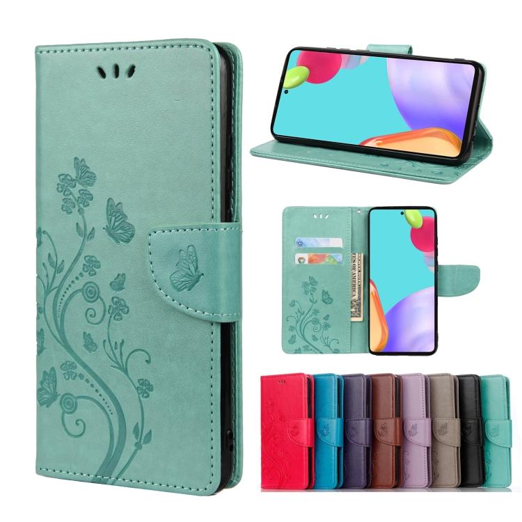 

For Samsung Galaxy A23 5G Butterfly Flower Pattern Flip Leather Phone Case For Samsung Galaxy A23 5G зелений
