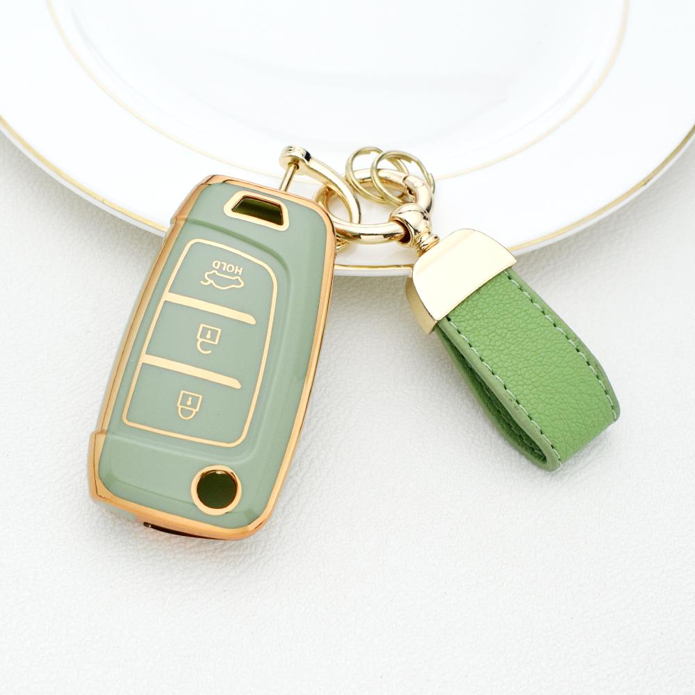 TPU Holder Shell for Hyundai Elantra Solaris Tucson I30 I35 I40 KONA Genesis Santa Fe Azera TPU Car Flip Key Case Cover