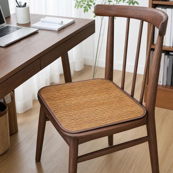 Cooling Bamboo Seat Mat, Breathable Chair Mat, Summer Cool Seat Pad with Anti-Slip Bottom for Office And Dining Chairs