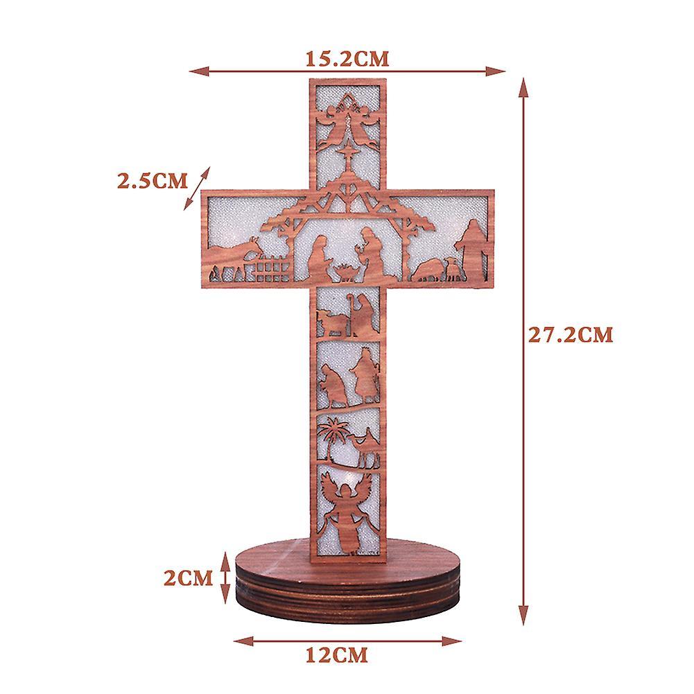 Easter Glowing Crossed Nativitys Ornament Wear-Resistance Decorative Props for Living Room Home