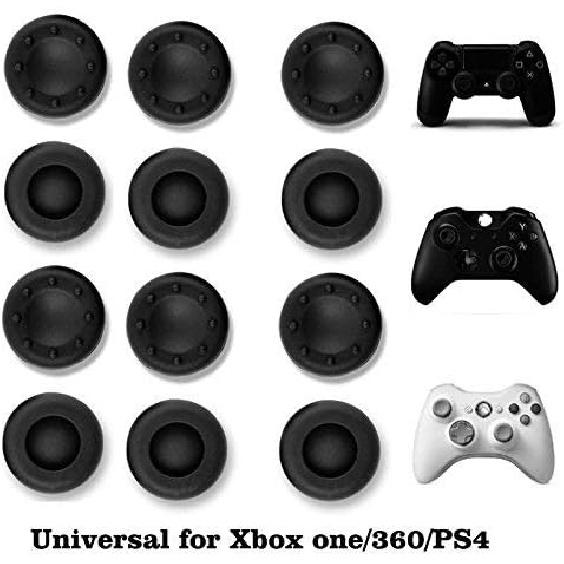 VizGiz 12 Pack Universal Thumbstick Grips PS4 Thumb Grip Analog Stick Covers Joystick Controller Cap Silicone Precision Rubber for PS4 Xbox ONE Xbox
