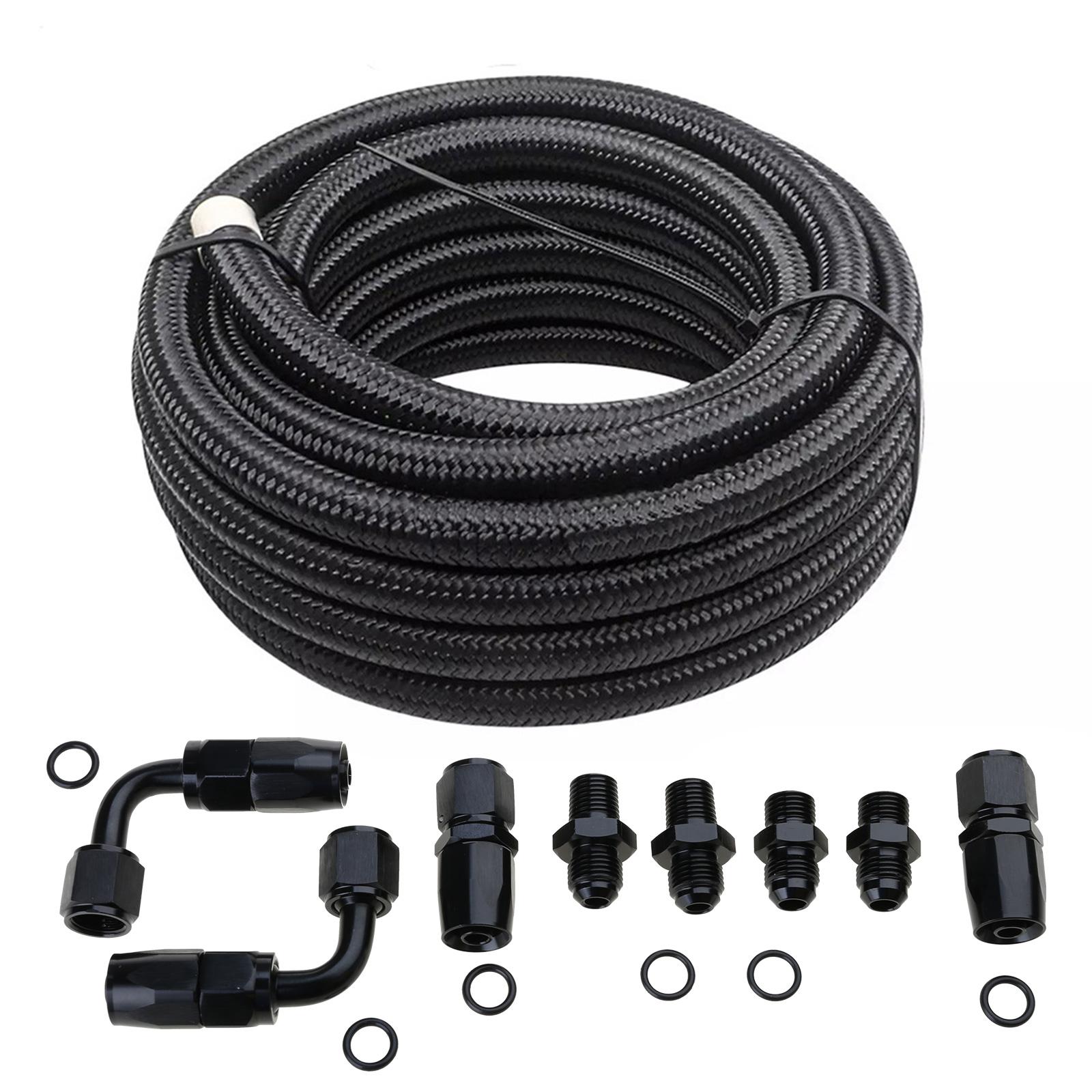 

Car Modified Automatic Transmission Reefer Line Kit for 4L60E 4L65E Black AN6 Black Cable Oil Coolers Tubing 1