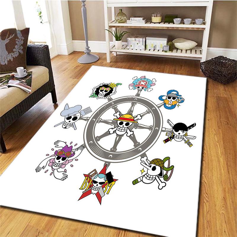 One Piece Straw Hat Pirates Carpet Rug For Living Room Bedroom Home Sofa Decoration,kids Play Nonslip Floor Mat