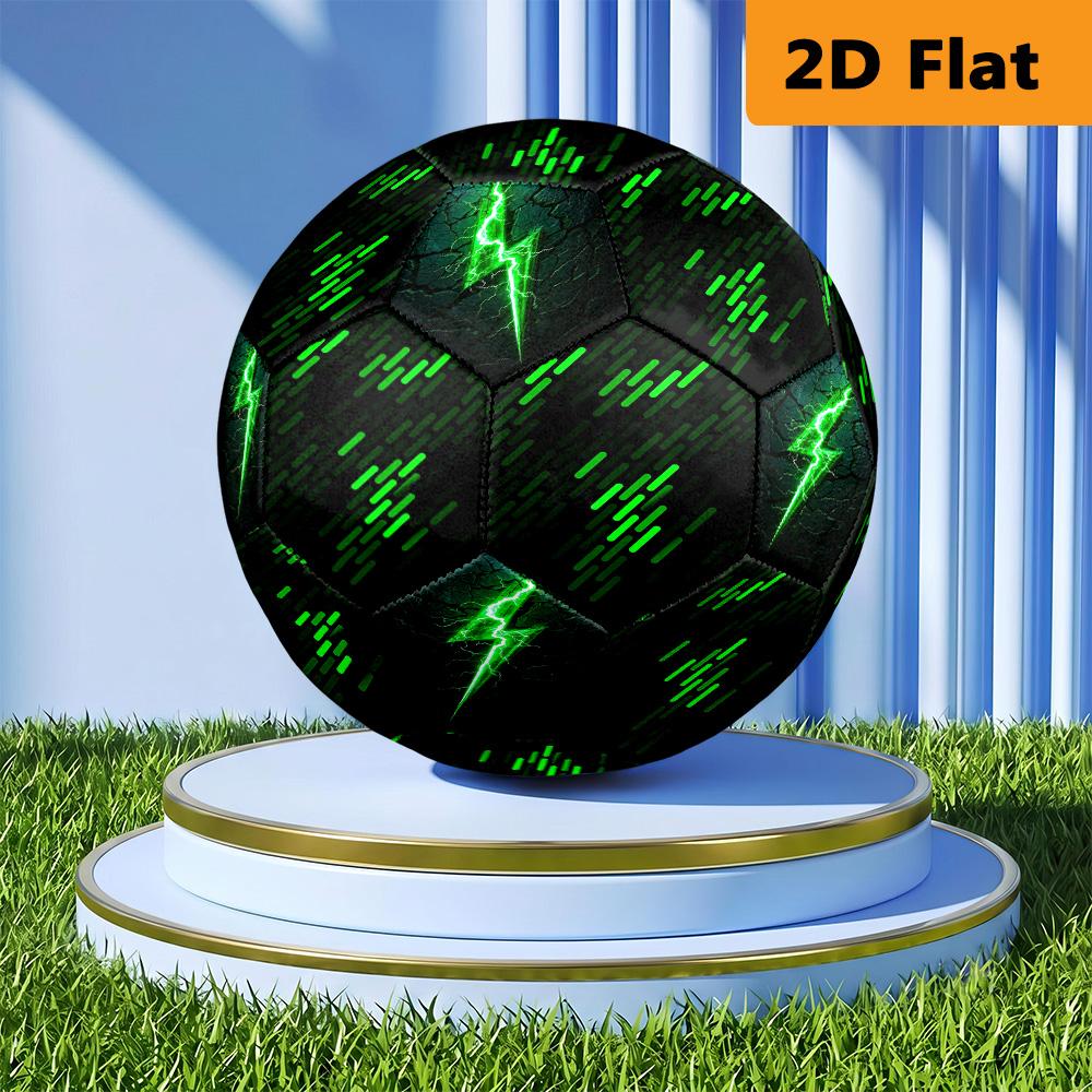 Green Neon Lines Size Soccer Ball High Elasticity Match Universal Unique Soccer Gift Football Suitable For Both Training And Competition