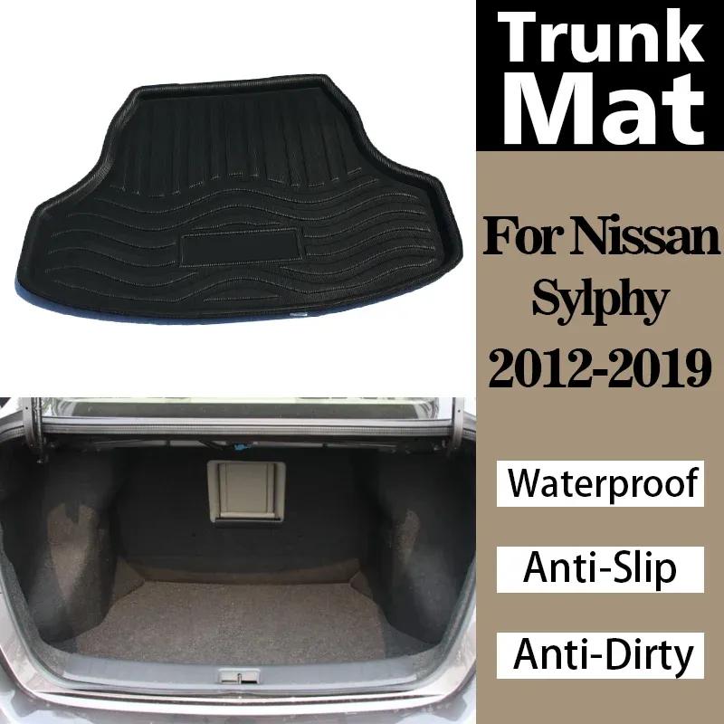 Car Trunk Mats For Nissan Sentra Sylphy B17 2012- Trunk Storage Pads Anti-Slip Waterproof Cargo Liner Boot Tray Carpets Pad