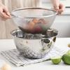 Colander with Bowl Set with Handles Rice Rinser Large Capacity Food Strainer 304 Stainless Steel Microporous Colander