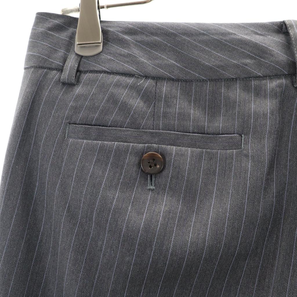 INED Silk Blend Striped Pattern Slacks Pants 11 Gray Women Used
