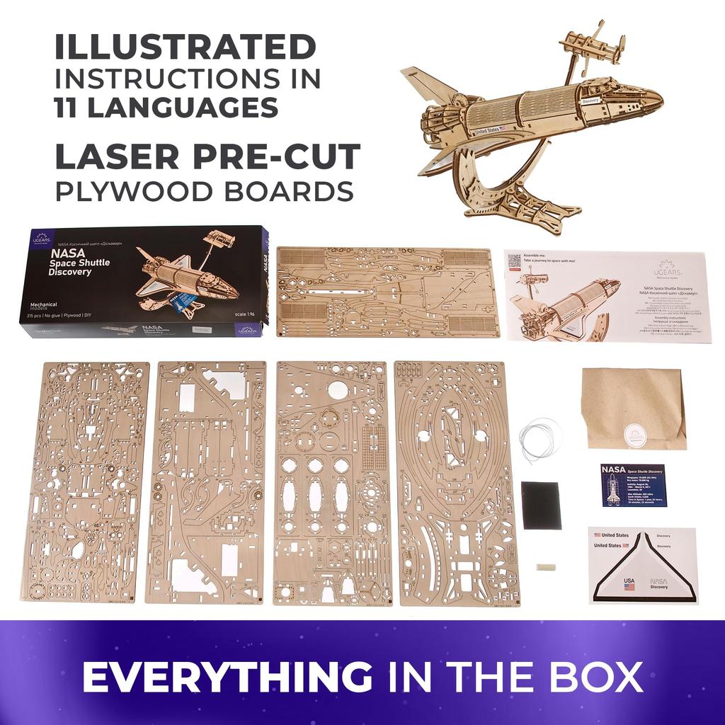 UGears NASA Space Shuttle Discovery 70227 Tensegrity Structure